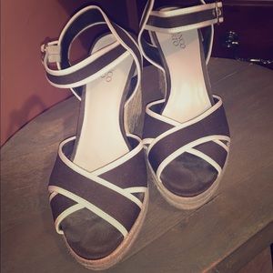Brown & white classic Wedges